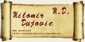 Milomir Dujović vizit kartica